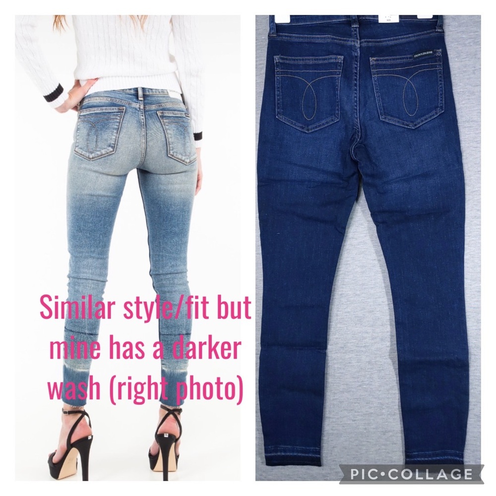 Calvin Klein Jeans Mid Rise Skinny Ankle Jeans - Picture 2 of 15